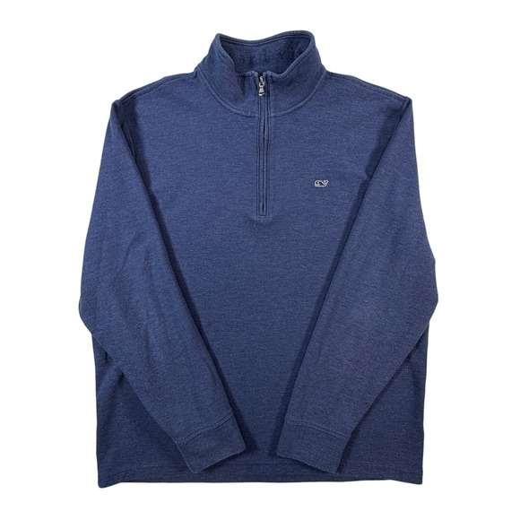 Vineyard Vines Other - Vineyard Vines Mens XL Quarter Zip Pullover Navy Blue Heathered Pique Sweater